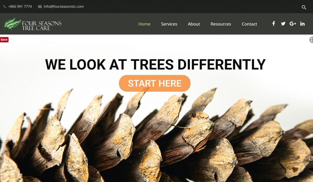 Four Seasons Tree Care, Unique Concepts Online, Website Design, SEO, Social Media